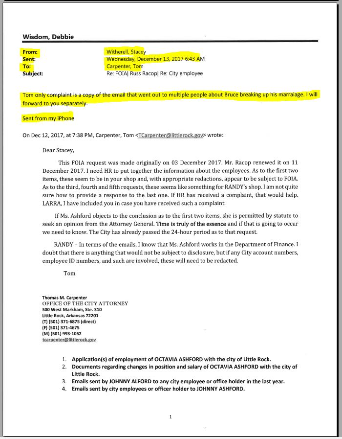 Bad City of Little Rock CITY MANAGER REPORTED TO HAVE AFFAIR WITH