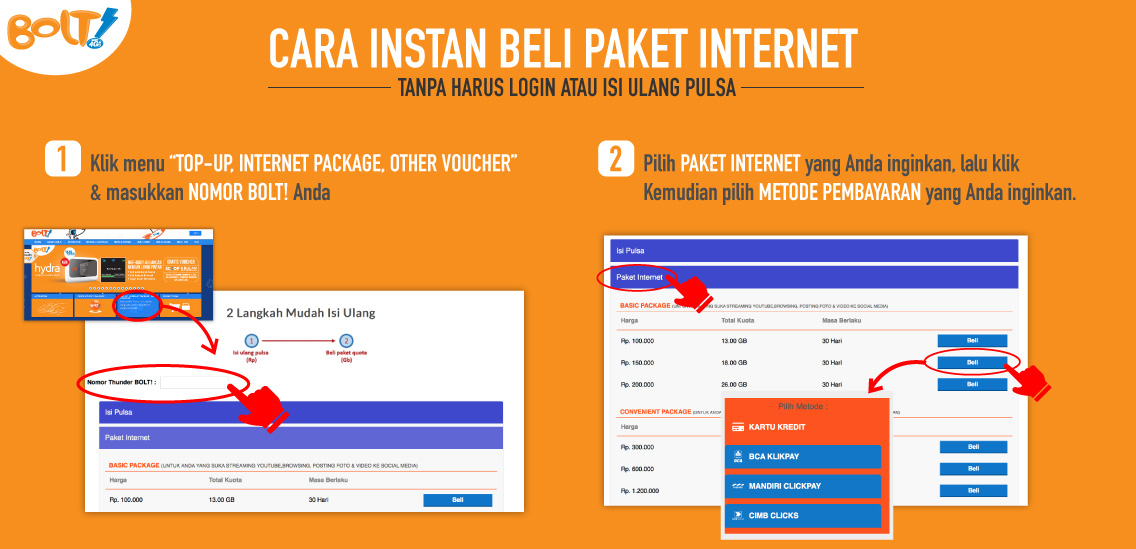 Berbagai Cara Membeli Paket Internet BOLT
