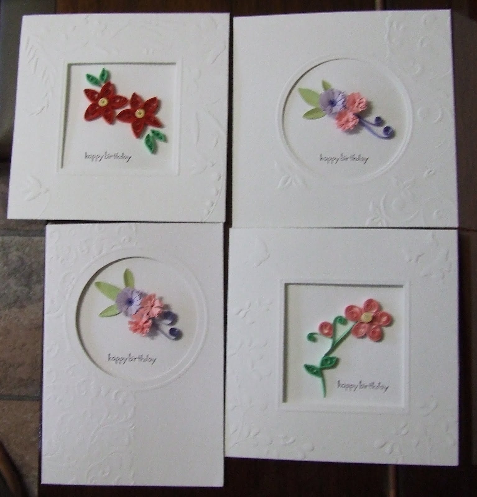 Little Miss Scrappy Confessions of a Scrap Addict Quilled flower cards