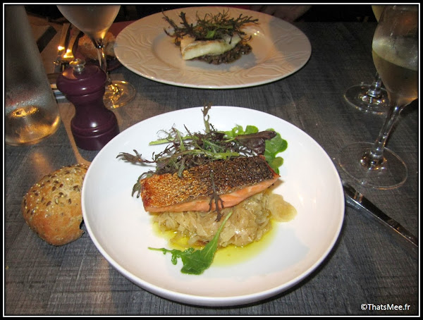 Golf Spa Cicé Blossac Le restaurant plat saumon lit fenouil cuisine table Bretagne, domaine spa cice blossac golf resort  Rennes 