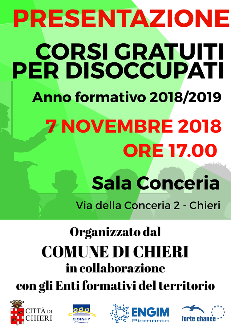 CORSI GRATUITI PER DISOCCUPATI A CHIERI I Love Chieri