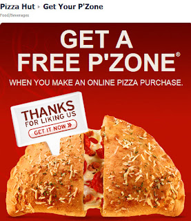 Barbara's Beat: Free P'ZONE® offer for Pizza Hut Facebook fans with ...