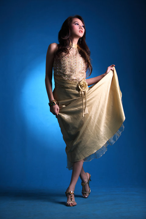 Myanmar Model Thinzar Nwe Win With Sleeveless Long Dress