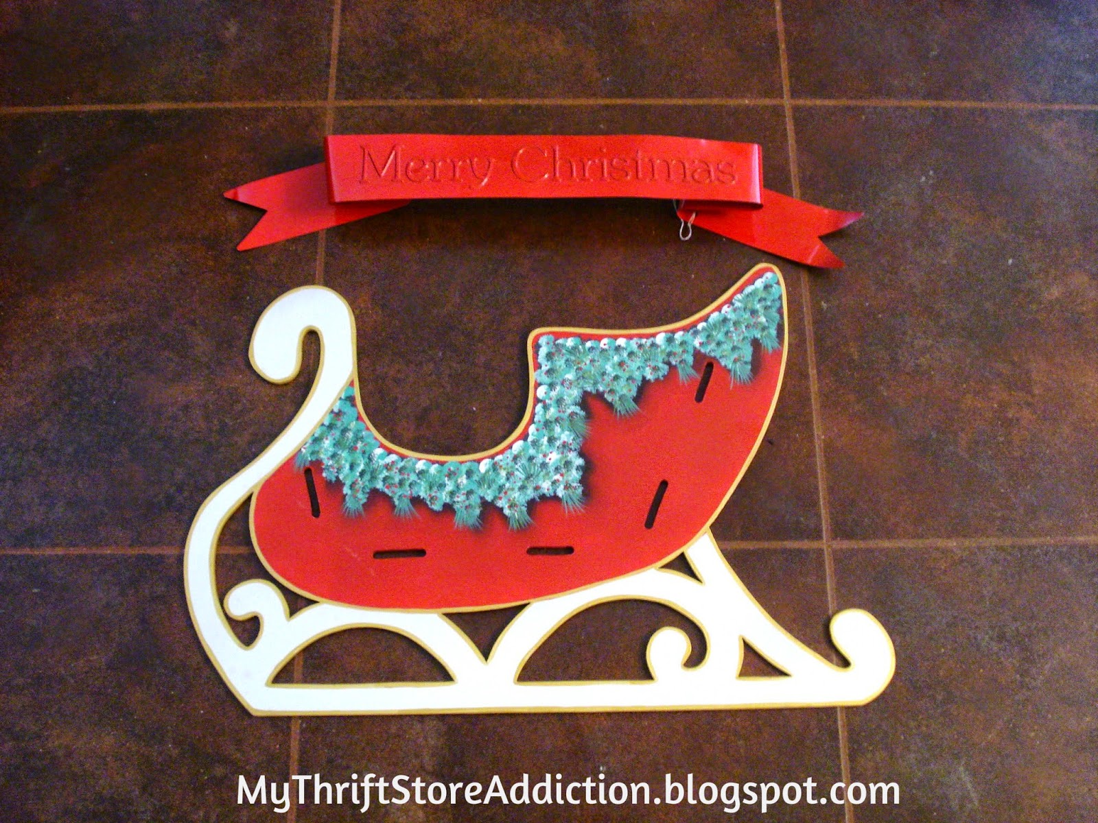 Christmas sleigh door hanger