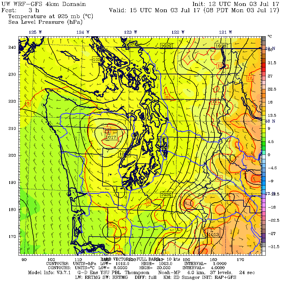 Puget Sound Wind Map