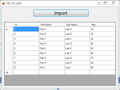Import Text File Text To DataGridview Using C#