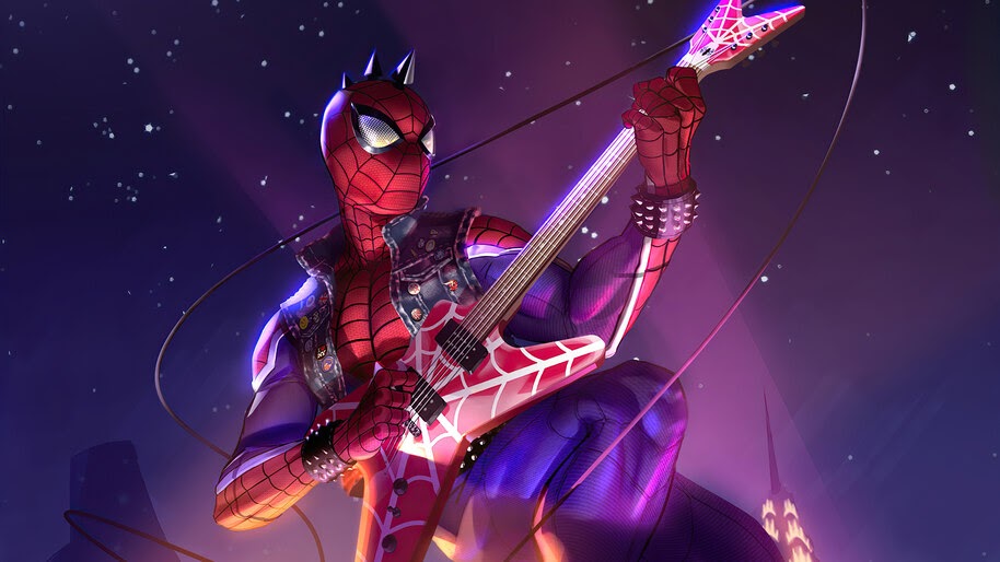 Spider-Punk, Guitar, Marvel, Superhero, 4K, #6.2146