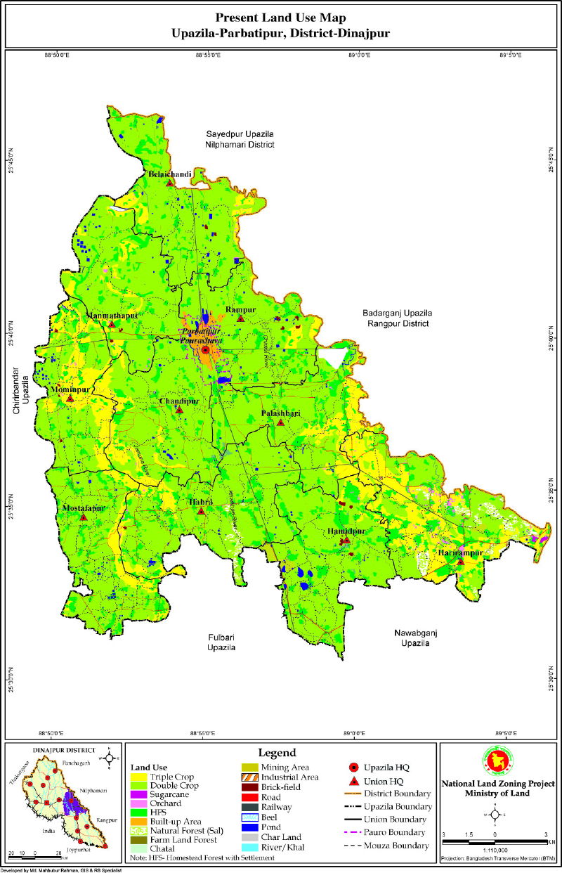 Parbatipur Upazila Mouza Map Dinajpur District Bangladesh