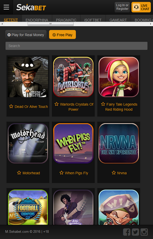 Sekabet Casino Games Sekabet Casino Games Screen