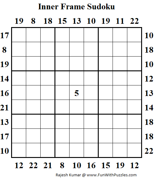 Inner Frame Sudoku Puzzle (Fun With Sudoku #312)