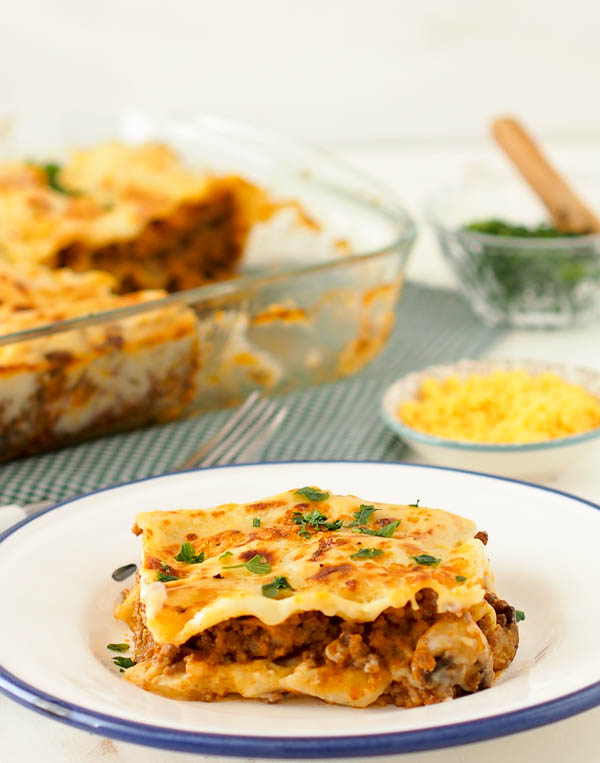 Box of Stolen Socks in English Gluten Free Beef and Mushroom Lasagne