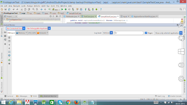 Log test case in Andorid Studio
