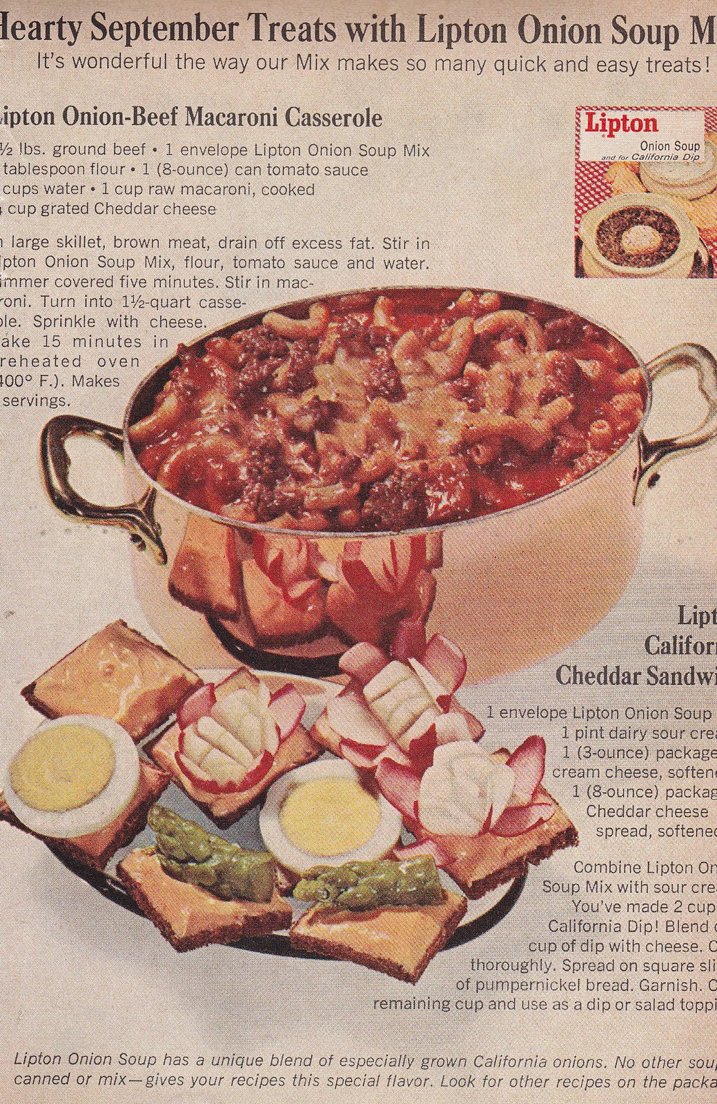 Classic American Recipes Lipton Onion Beef Macaroni Casserole