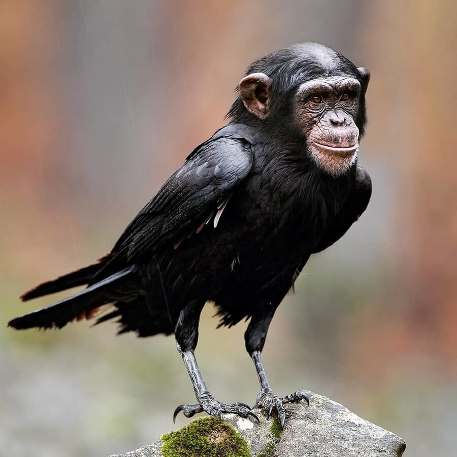 12-Raven-Chimpanzee-AOG-Fredriksen-Animal-Art-www-designstack-co