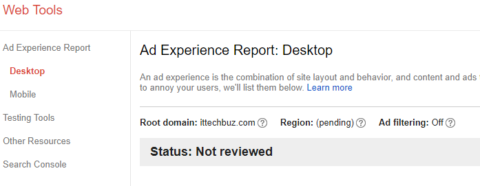 Ad Experience Report