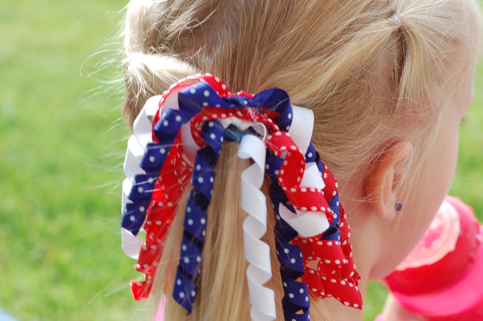 The PolkaDot Umbrella Curly Ribbon Hair Bows