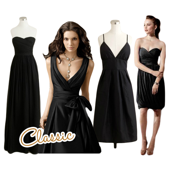 Classic Black Bridesmaids Dresses