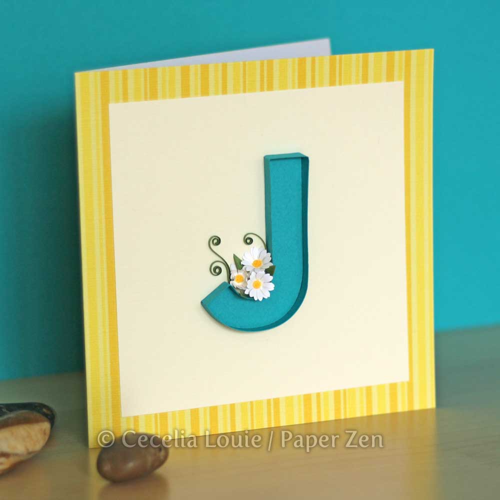 to Paper Zen Cecelia Louie Quilling Letter J with a Color