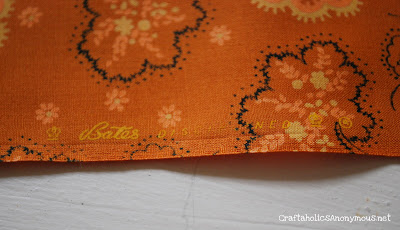 orange vintage fabric
