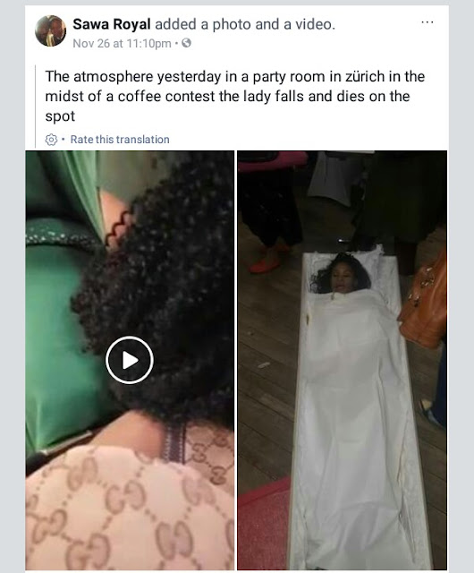  Photos/Video: Pretty Cameroonian lady falls, dies while dancing at a party in Zurich, Switzerland