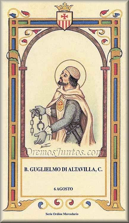 Vidas Santas Beato Gillermo de Altavilla, Mercedario