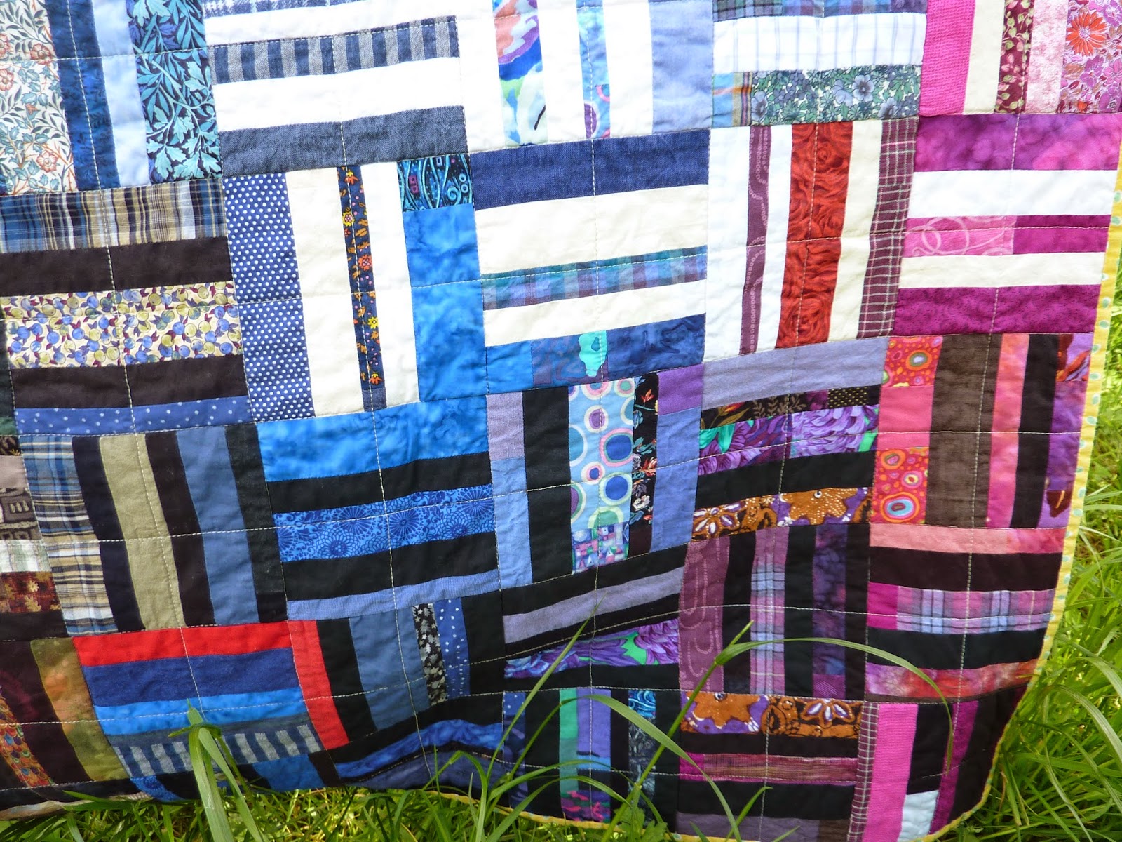 Fire Horse Textiles: Vintage-Style, Stripy Scrap Patchwork Quilt