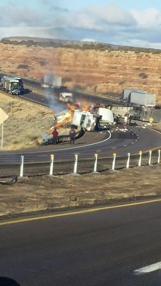 MEC&F Expert Engineers TWO FIERY SEMI CRASHES CLOSE DOWN I40 NEAR