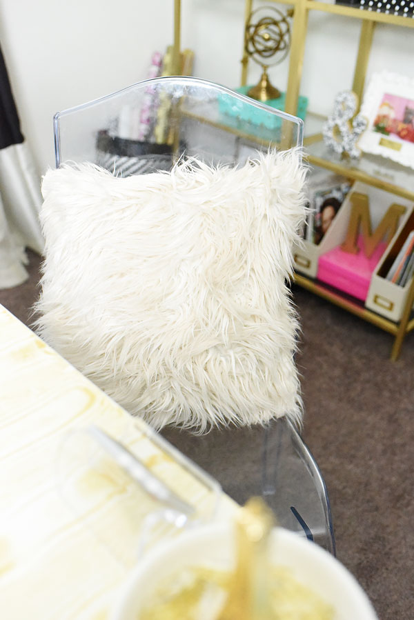 The arctic fur pillow from the BHG line at Walmart is perfect for any space that needs a dash of girly glam. Only $15.97 at Walmart.