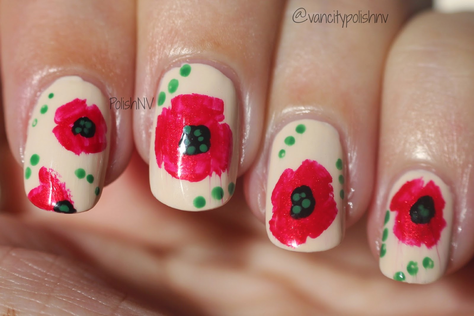 poppy day nail art