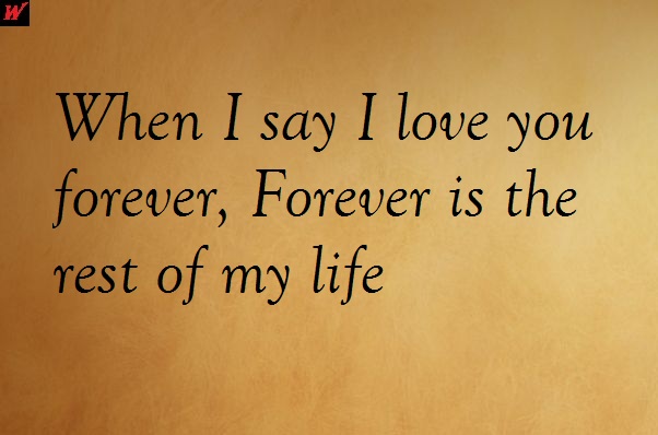 facebook status When I say I love you forever, Forever is the rest of my life