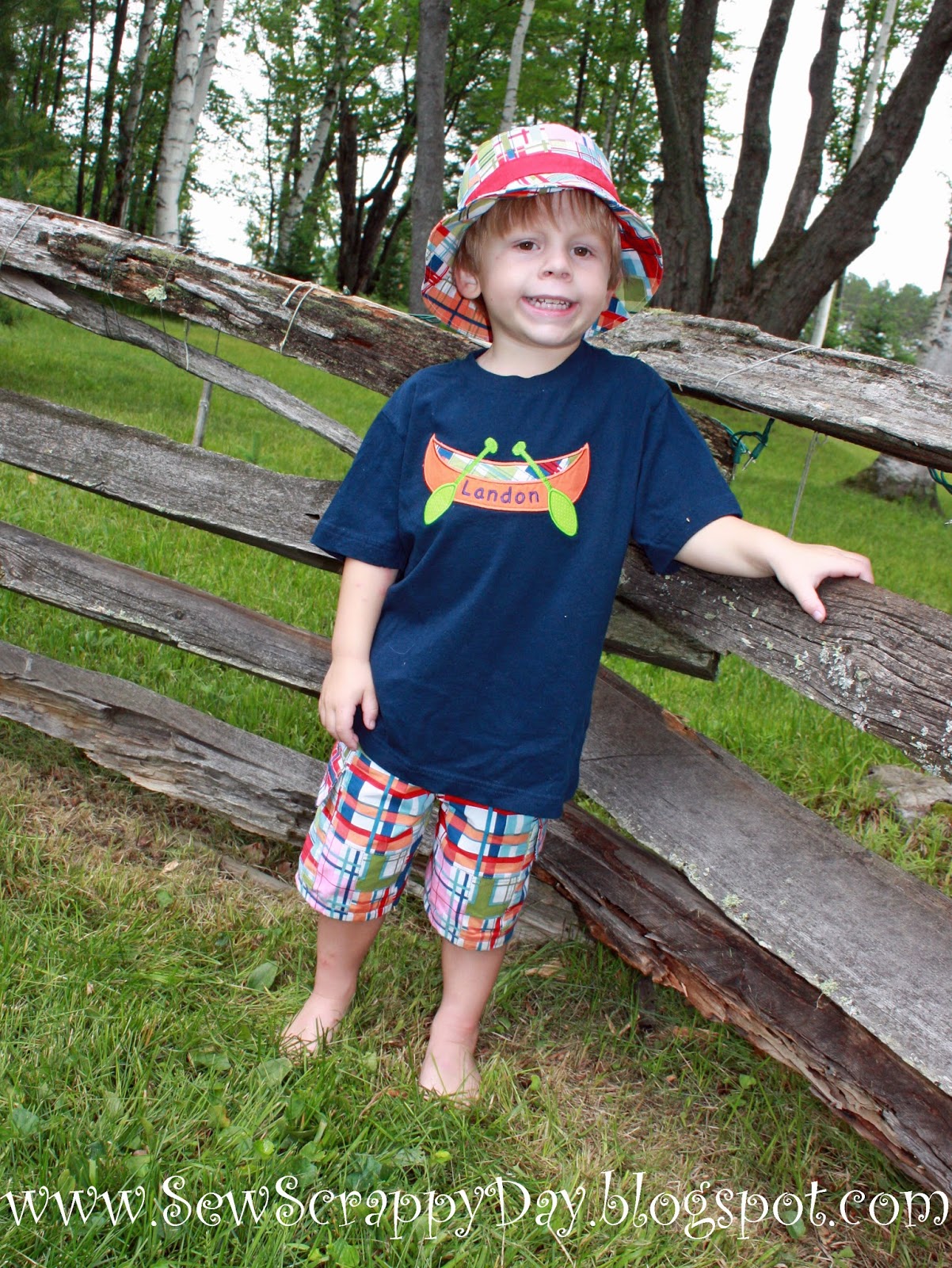 Sew Scrappy Day: A Northwoods Outfit: Cargo Shorts, Canoe Applique ...