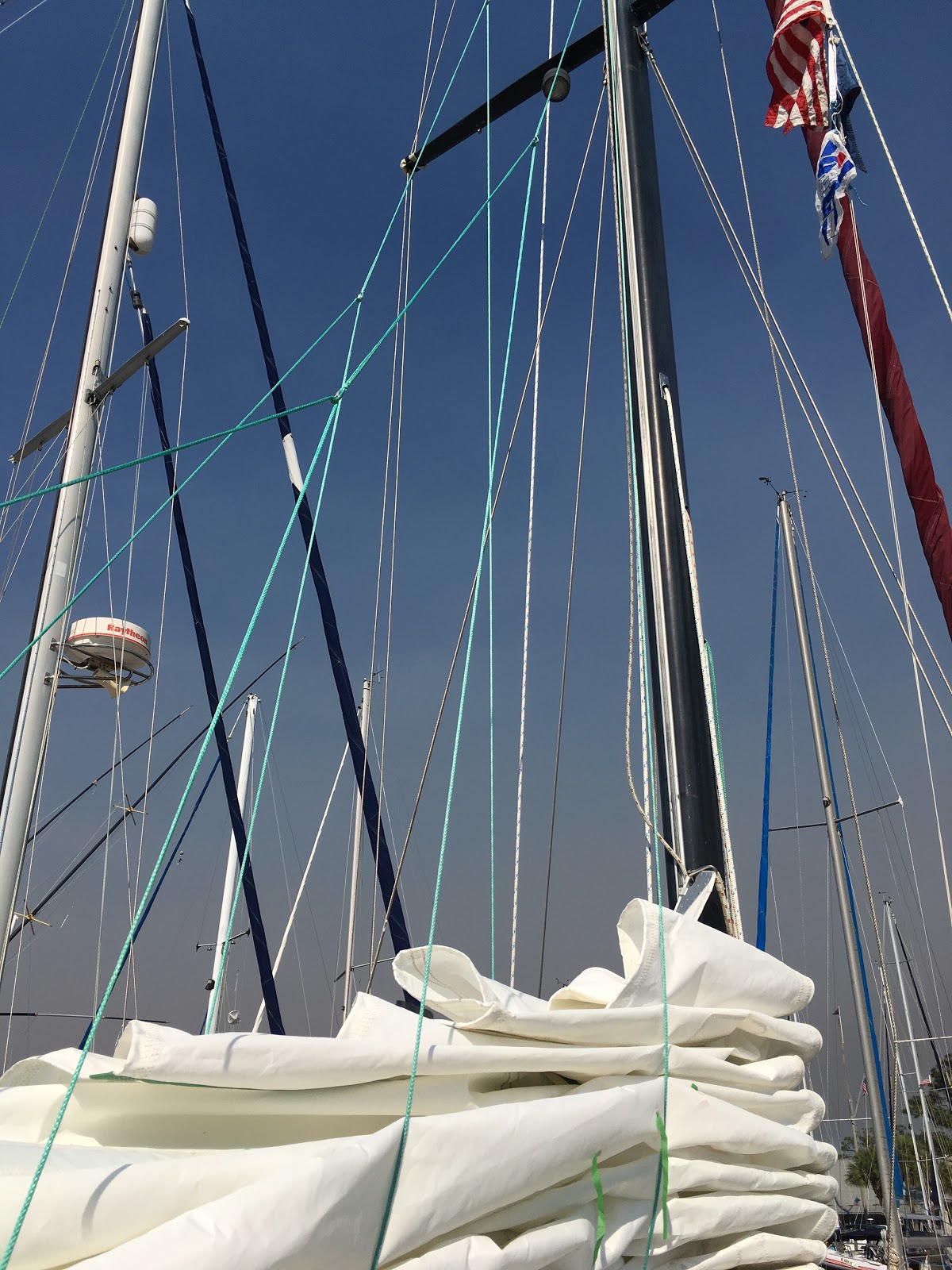 S/V Johanna Rose Making Lazy Jacks