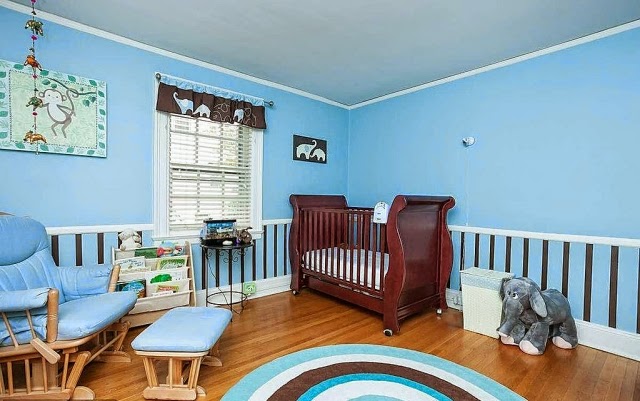 Dormitorios para bebés en color marrón y celeste - Ideas para decorar