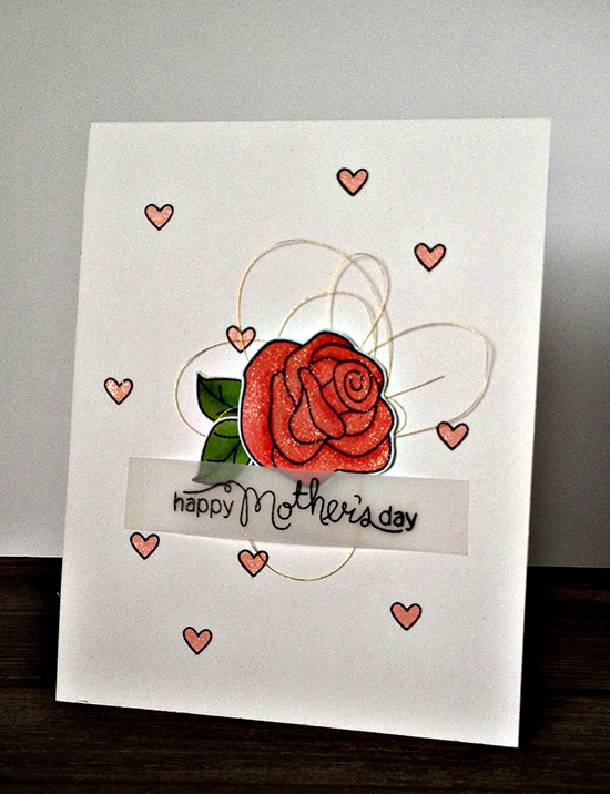 Mother's Day Rose card by Jamie Greene for Newton's Nook Designs | Love Grows