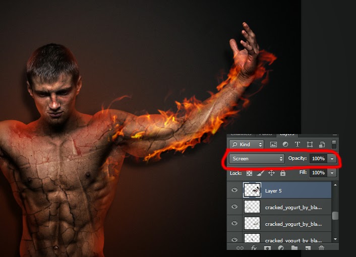 manipulasi photoshop, efek api photoshop, efek manusia api
