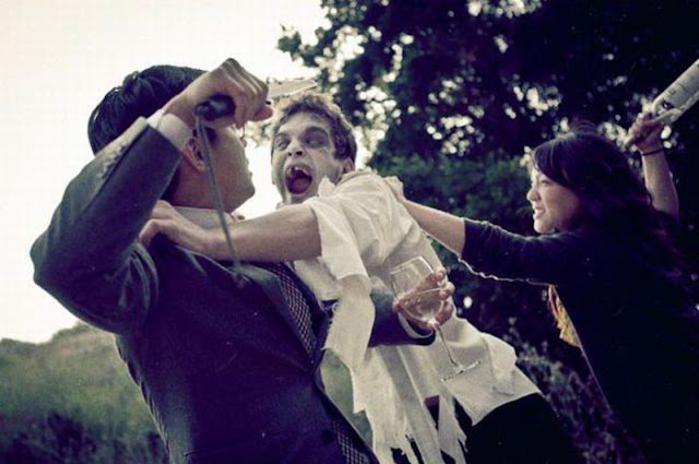 Fotos de boda coreana con zombies