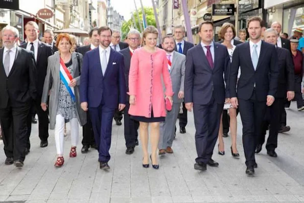 Hereditary Grand Duke Guillaume and Hereditary Grand Duchess Stéphanie visited Esch-sur-Alzette. Luxembourg's Grand Ducal family Celebrates Luxembourg National Day . 