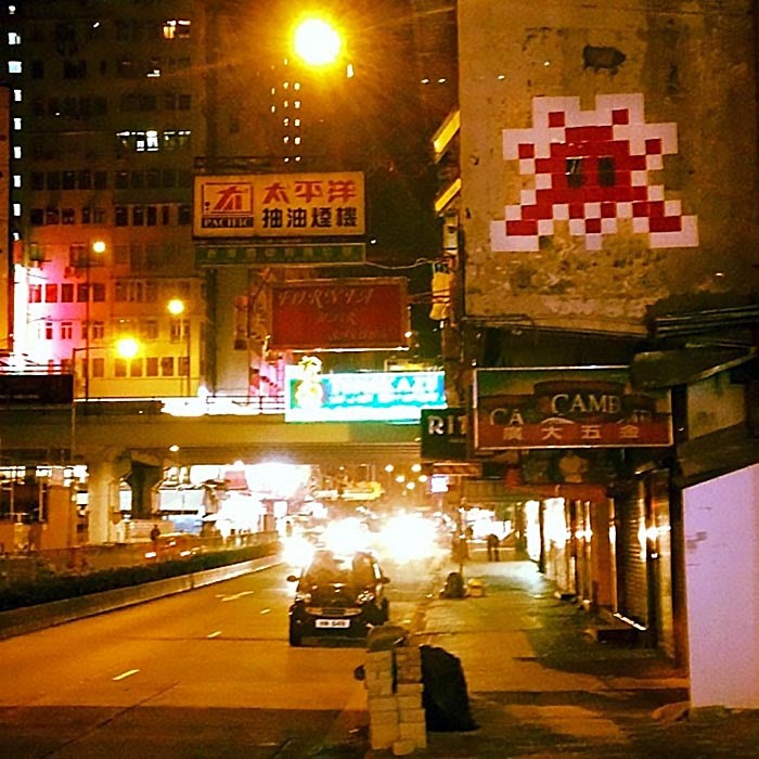 Part III of Space Invader Invasion on the streets of Hong-Kong, China with Kung Fu Master and Hong Kong Phooey.