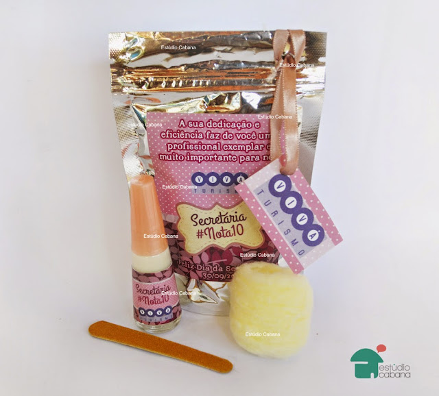 Brinde empresa com esmalte personalizado kit feminino para secretárias