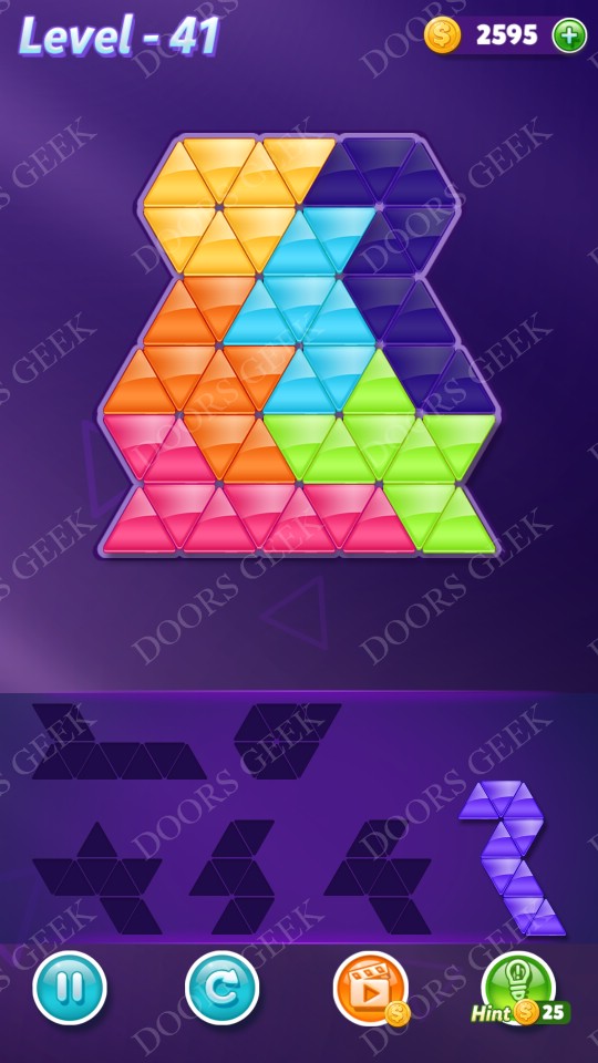 Block! Triangle Puzzle Intermediate Level 41 Solution Doors Geek