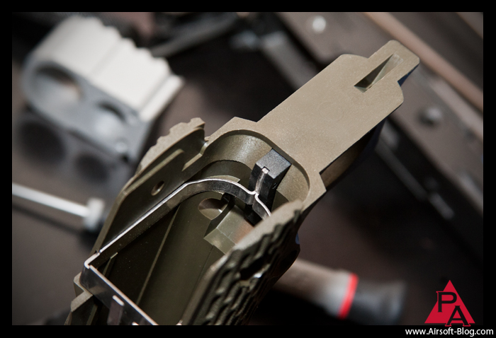 How to shorten the WE Hi-Capa trigger pull, Hi-Capa Hair Trigger Mod, Hair Trigger Airsoft Tutorial, Tokyo Marui Hi-Capa, SOCOM Gear Special Ops Hi-Capa, Hi-capa Airsoft GBB Pistol, Airsoft Green Gas guns, Pyramyd Airsoft Blog, Tom Harris Media, Tominator