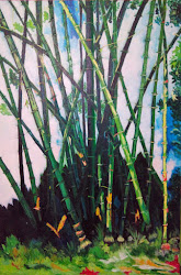 bamboo acrylic painting clump