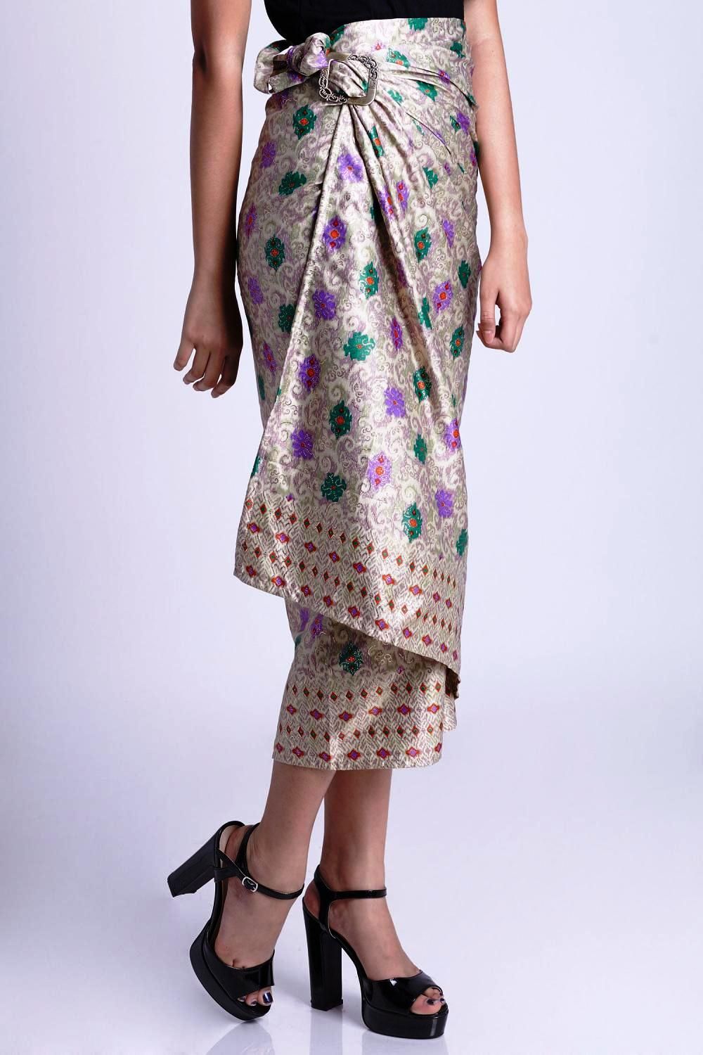  32 model  rok  batik  panjang  pendek modern untuk pesta 