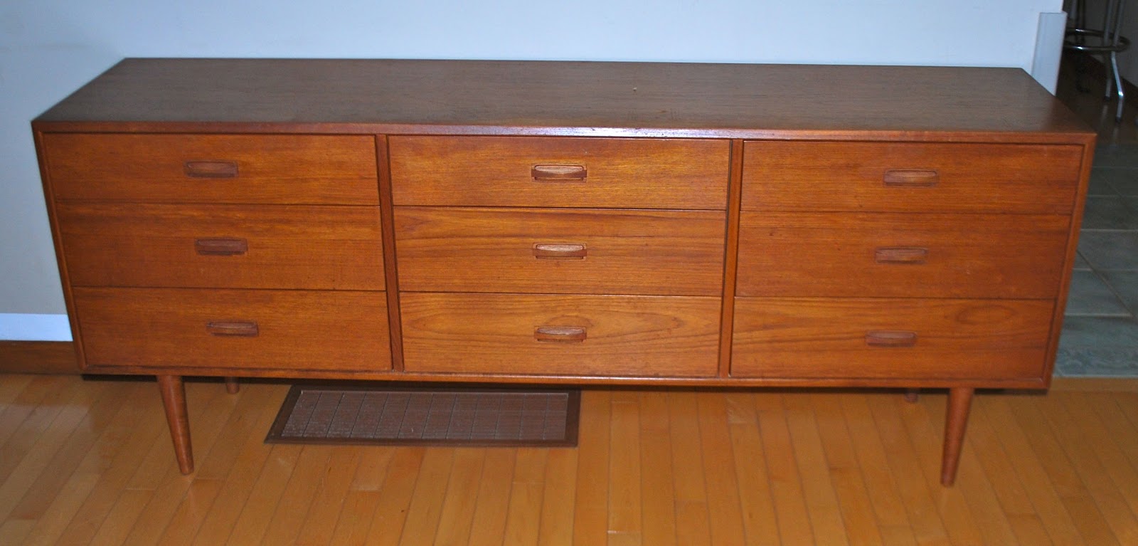 Tribute 20th Decor MidCentury Teak Dresser, Headboard & Night Tables