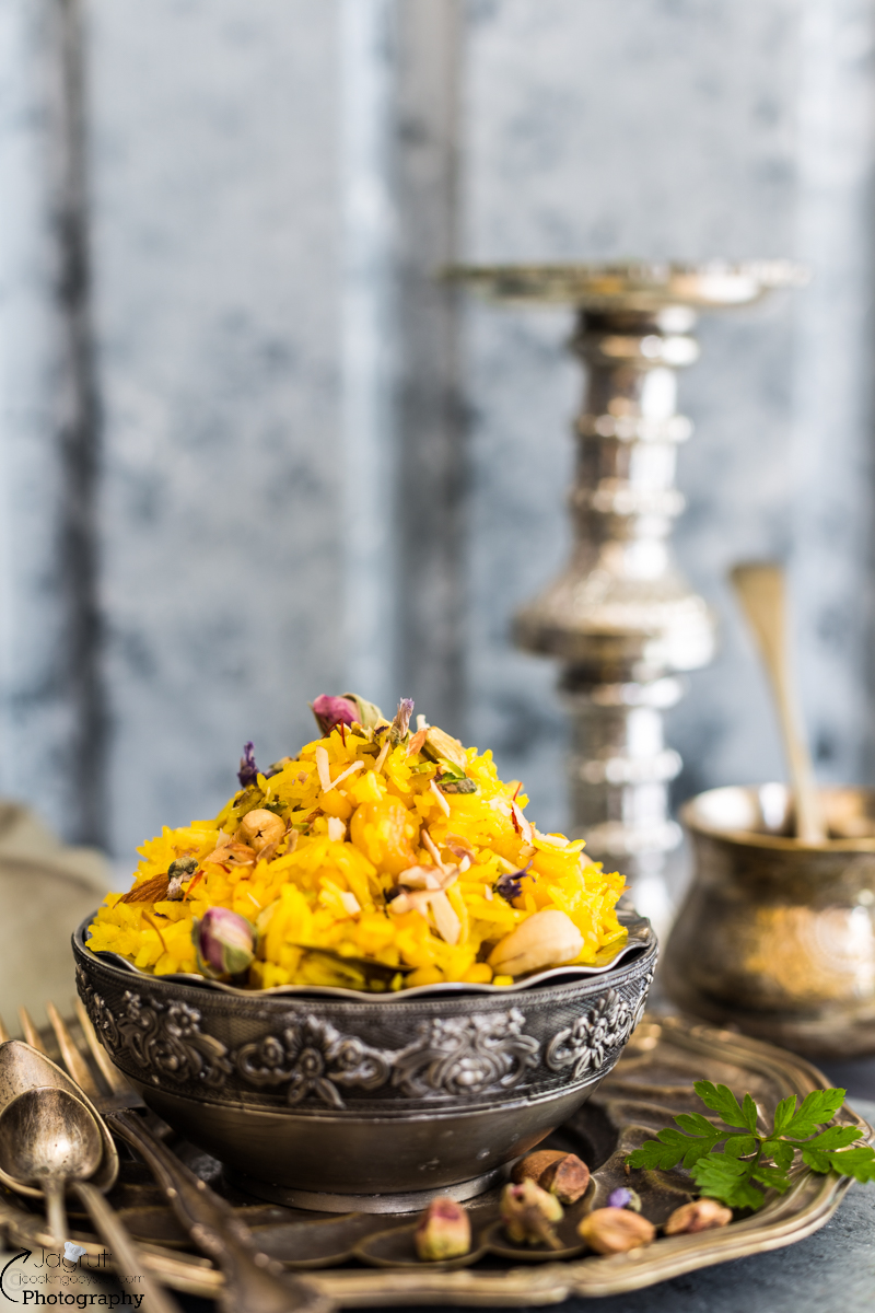 Biranj Gujarati Sweet Rice and Bengal Gram with Nuts, Raisins and Aromatic Spices Jagruti's