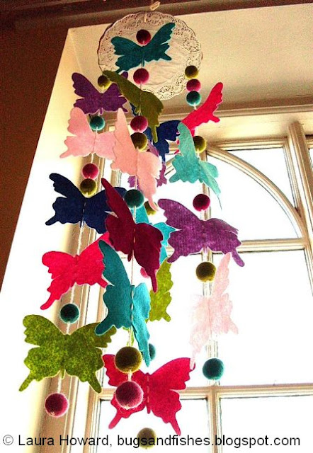 felt butterfly mobile