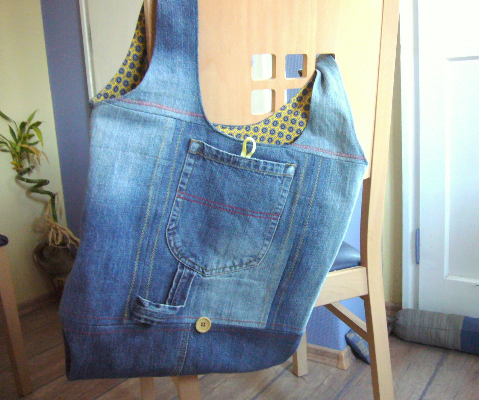 3patchcrafts Recycled denim shopping bag