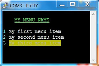 VT100 Example in PuTTY (Windows)