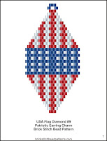 Free patriotic brick stitch seed bead earring pattern printable pdf.