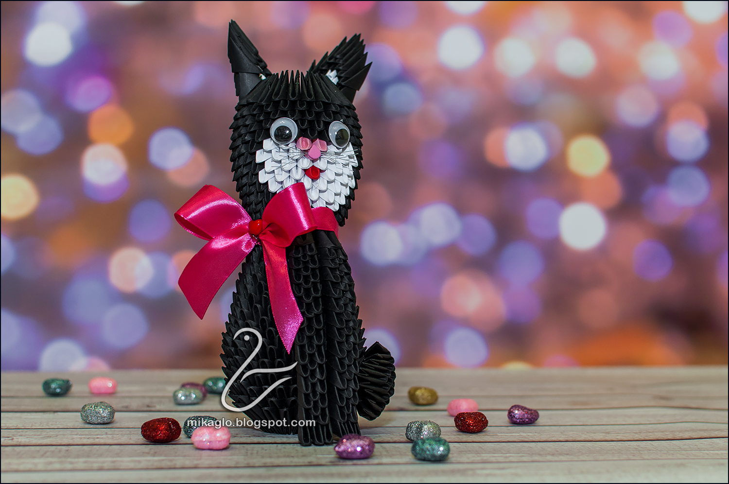 Origami 3d mikaglo 657. Kot z origami / 3d origami cat